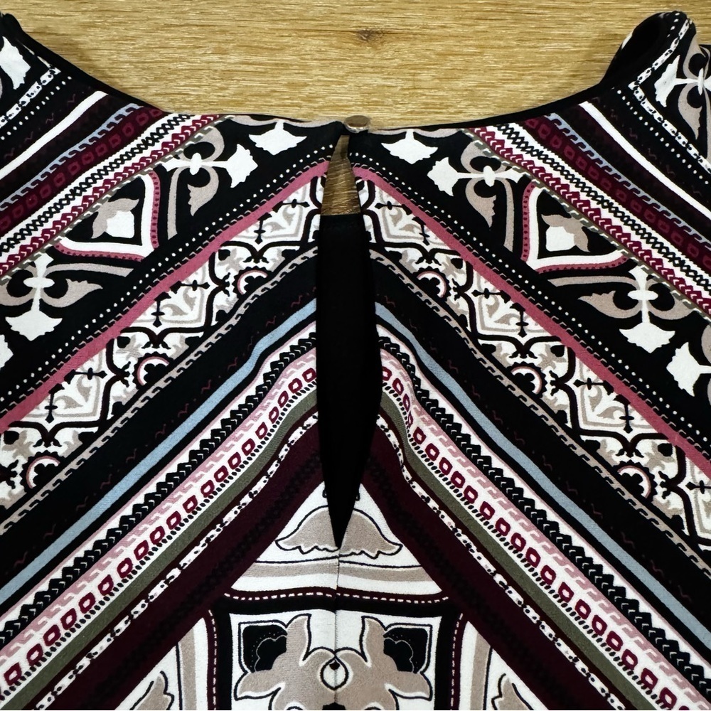 White House Black Market sleeveless midi dress geometric patterns multi color S. - Picture 9 of 15